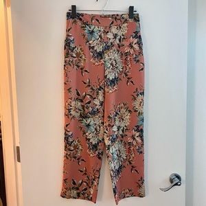 Zara Salmon/ Coral Floral Print Trousers